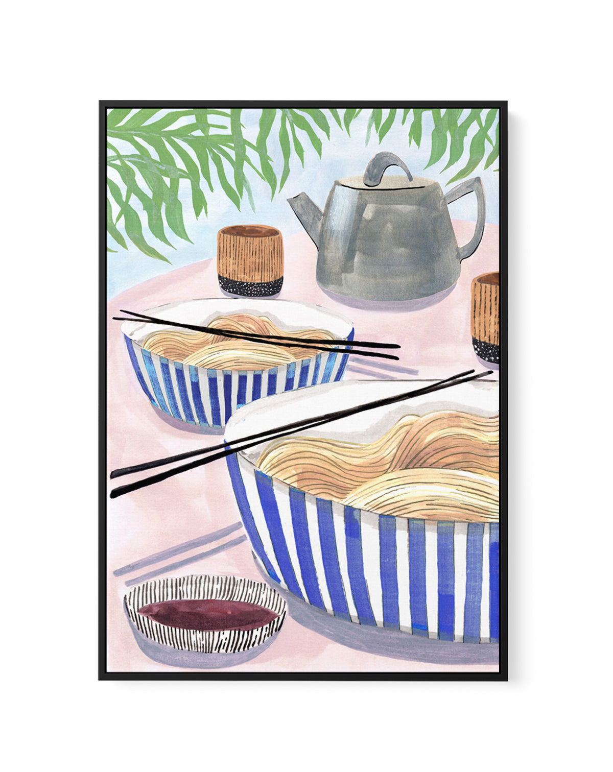 Ramen by Laura Page | Framed Canvas Art Print