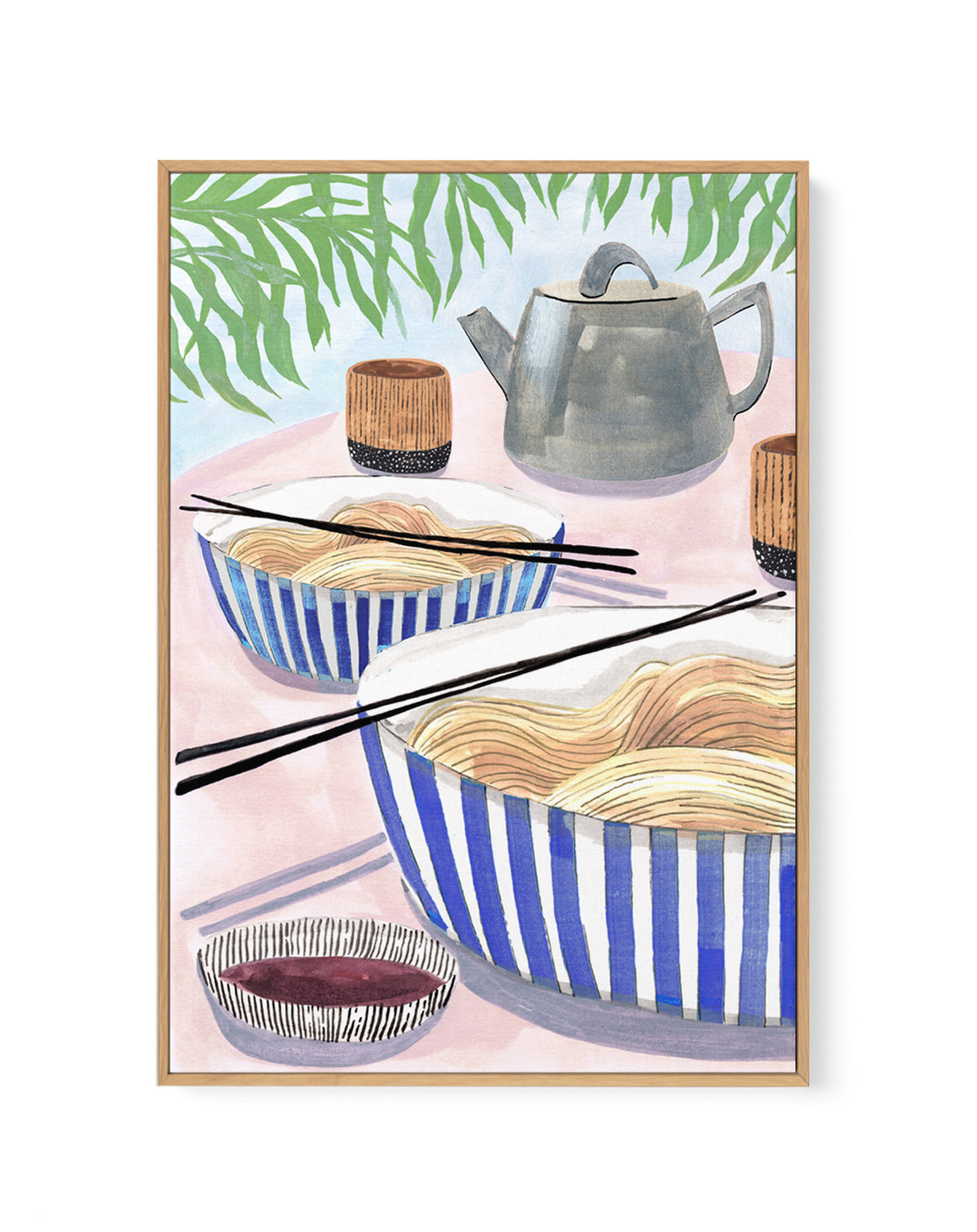 Ramen by Laura Page | Framed Canvas Art Print