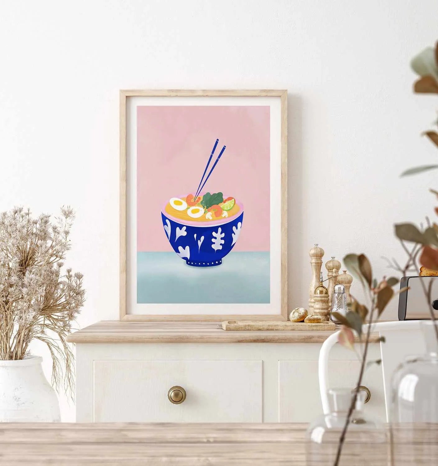 Ramen Bowl by Petra Lizde Art Print from Olive et Oriel where you can shop wallpaper and artworks online