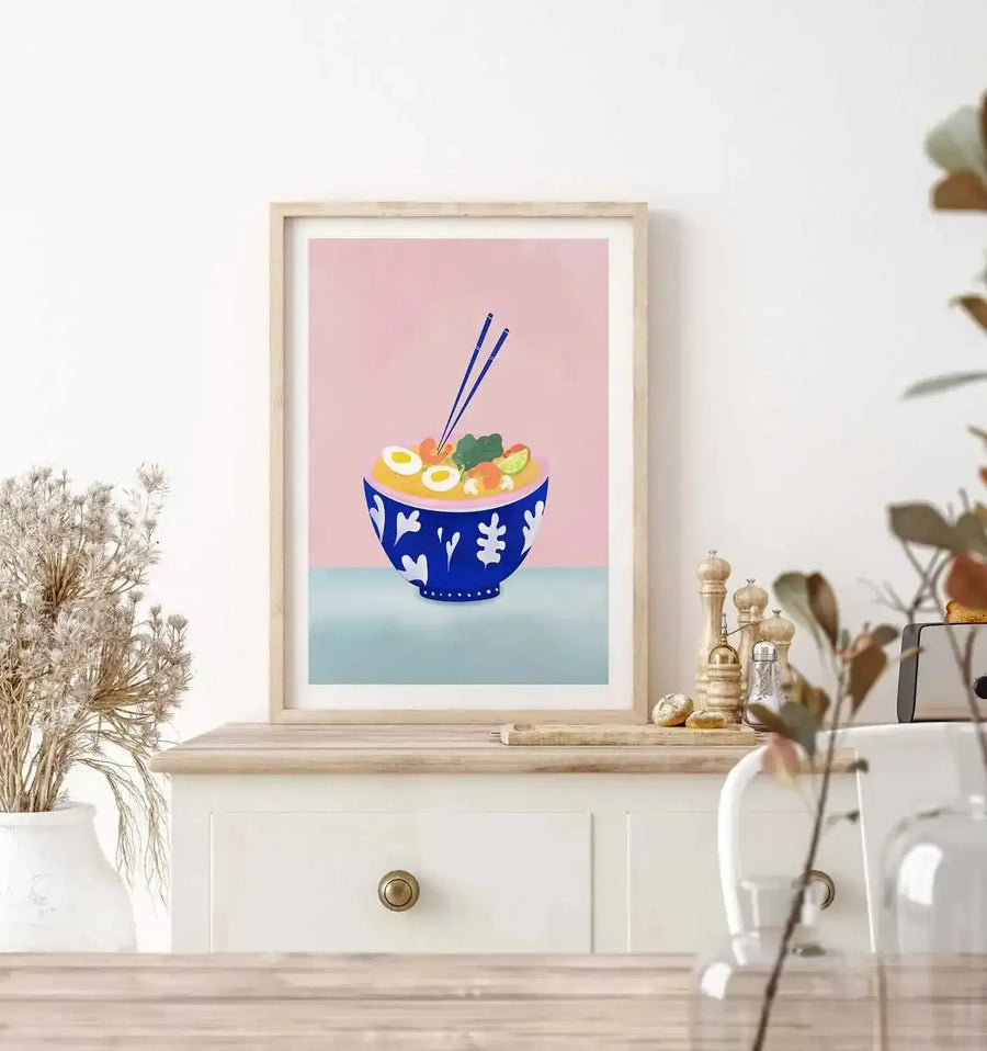 Ramen Bowl by Petra Lizde Art Print from Olive et Oriel where you can shop wallpaper and artworks online