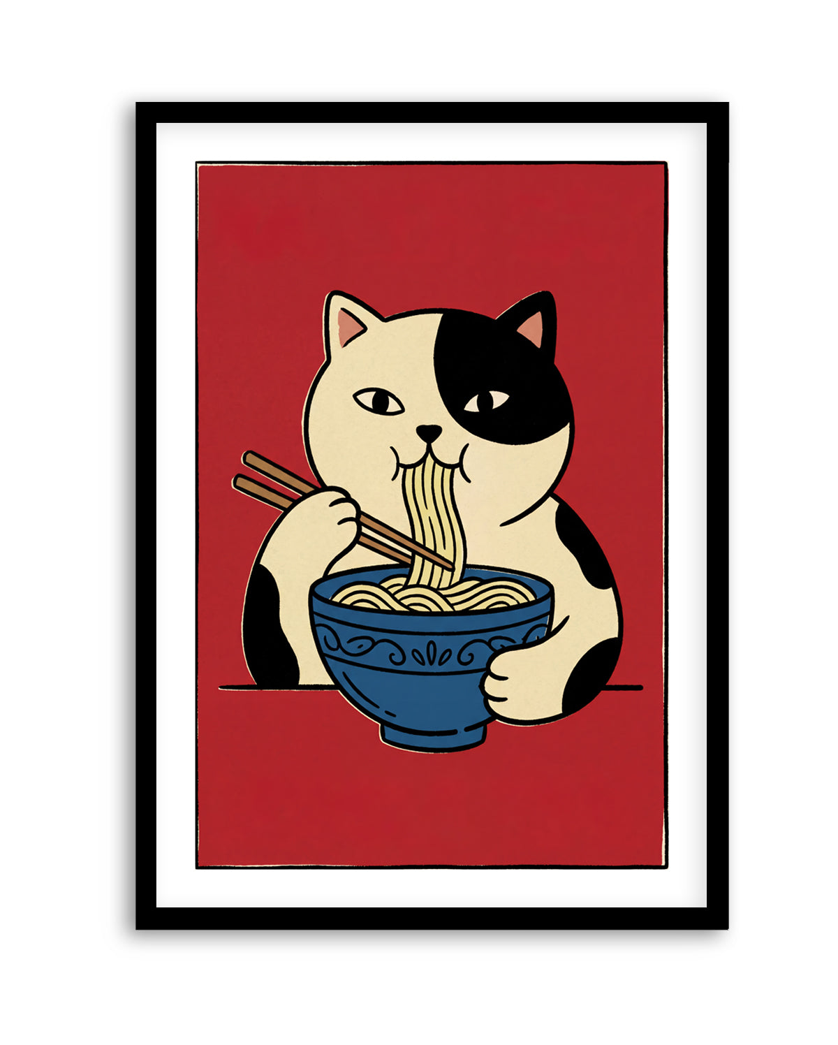 Ramen Eating Cat by Andreas Magnusson | Art Print