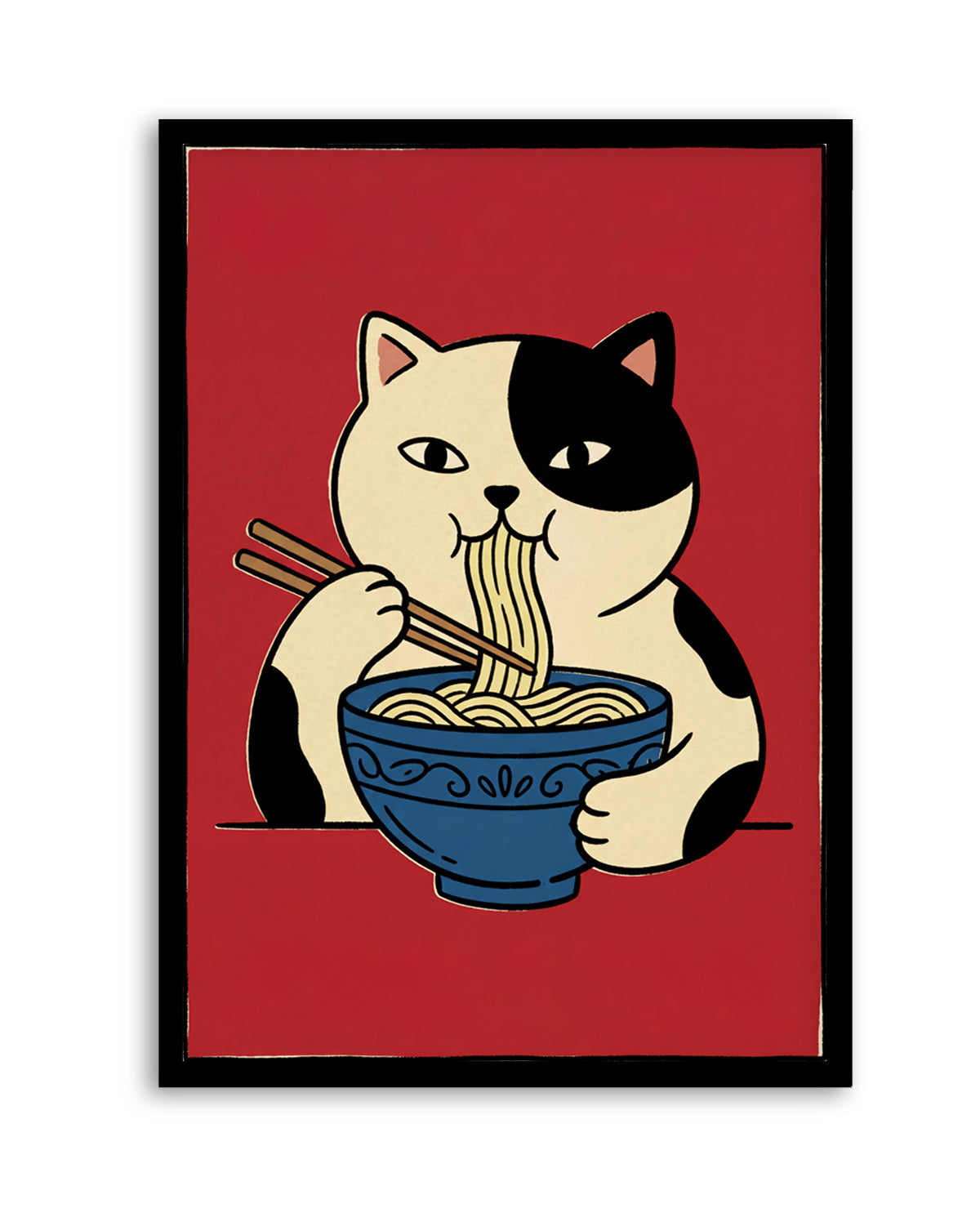 Ramen Eating Cat by Andreas Magnusson | Art Print