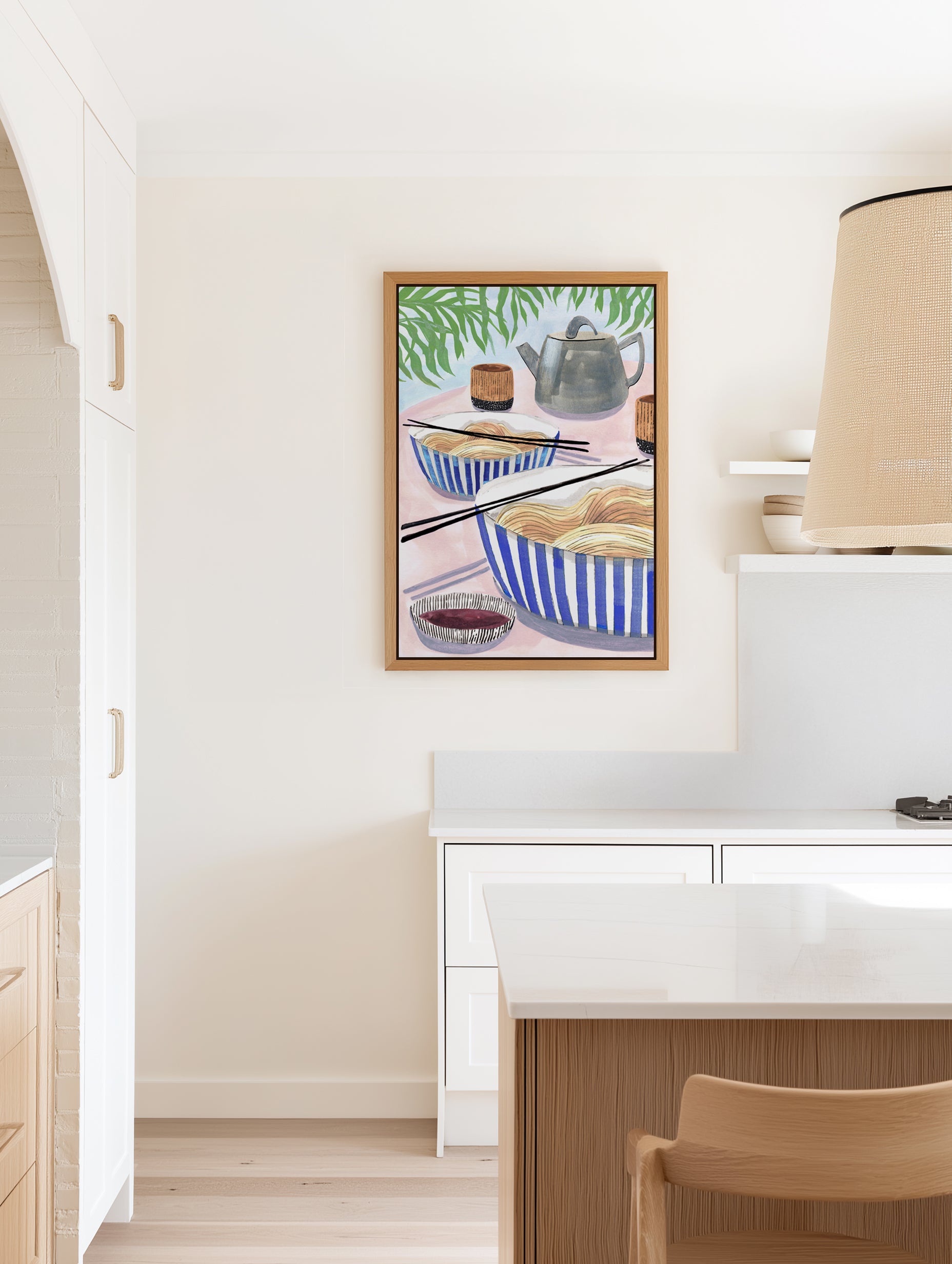 Ramen by Laura Page | Framed Canvas Art Print