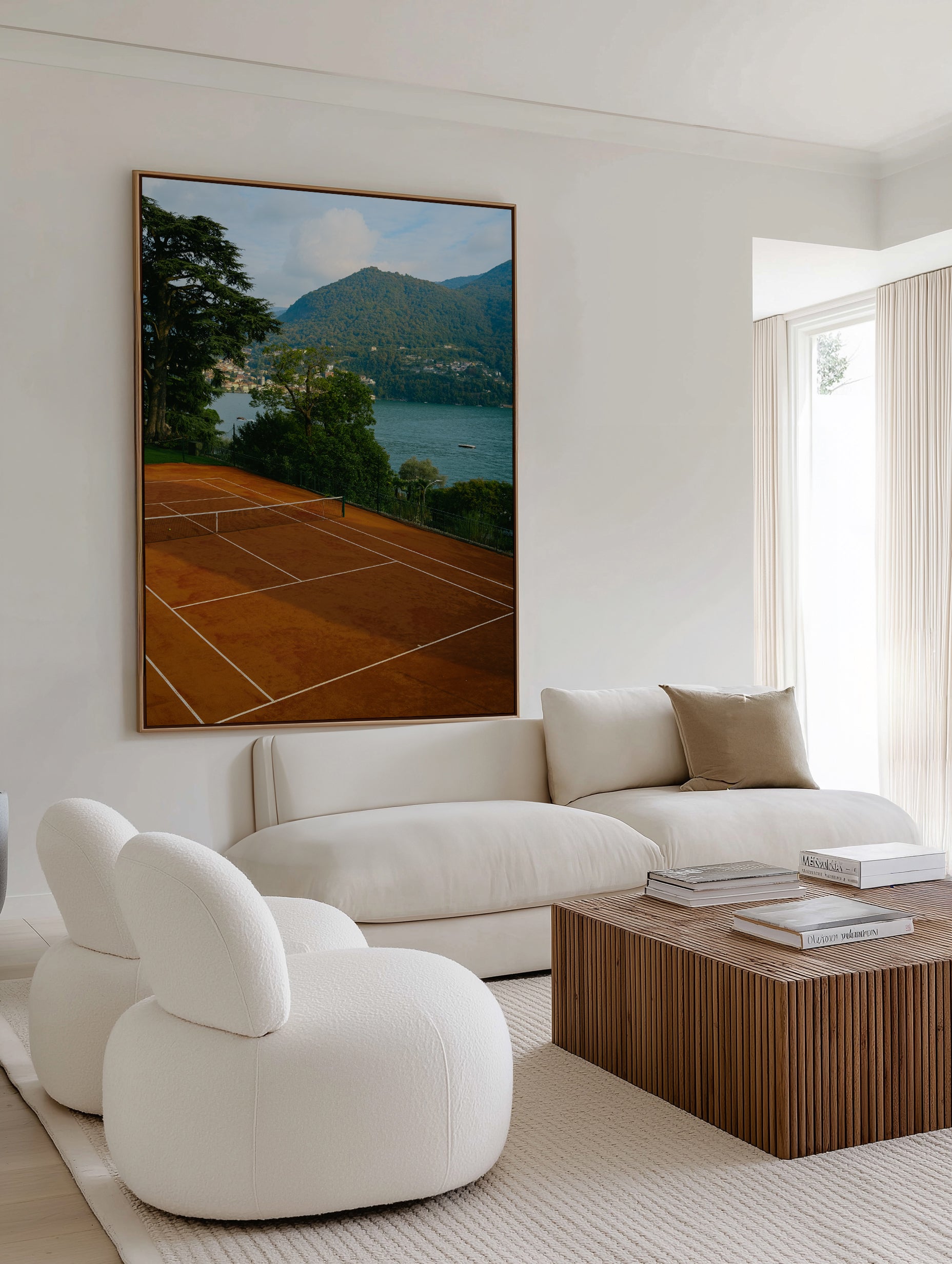 Red Court by Carson Grzegorczyk | Framed Canvas Art Print