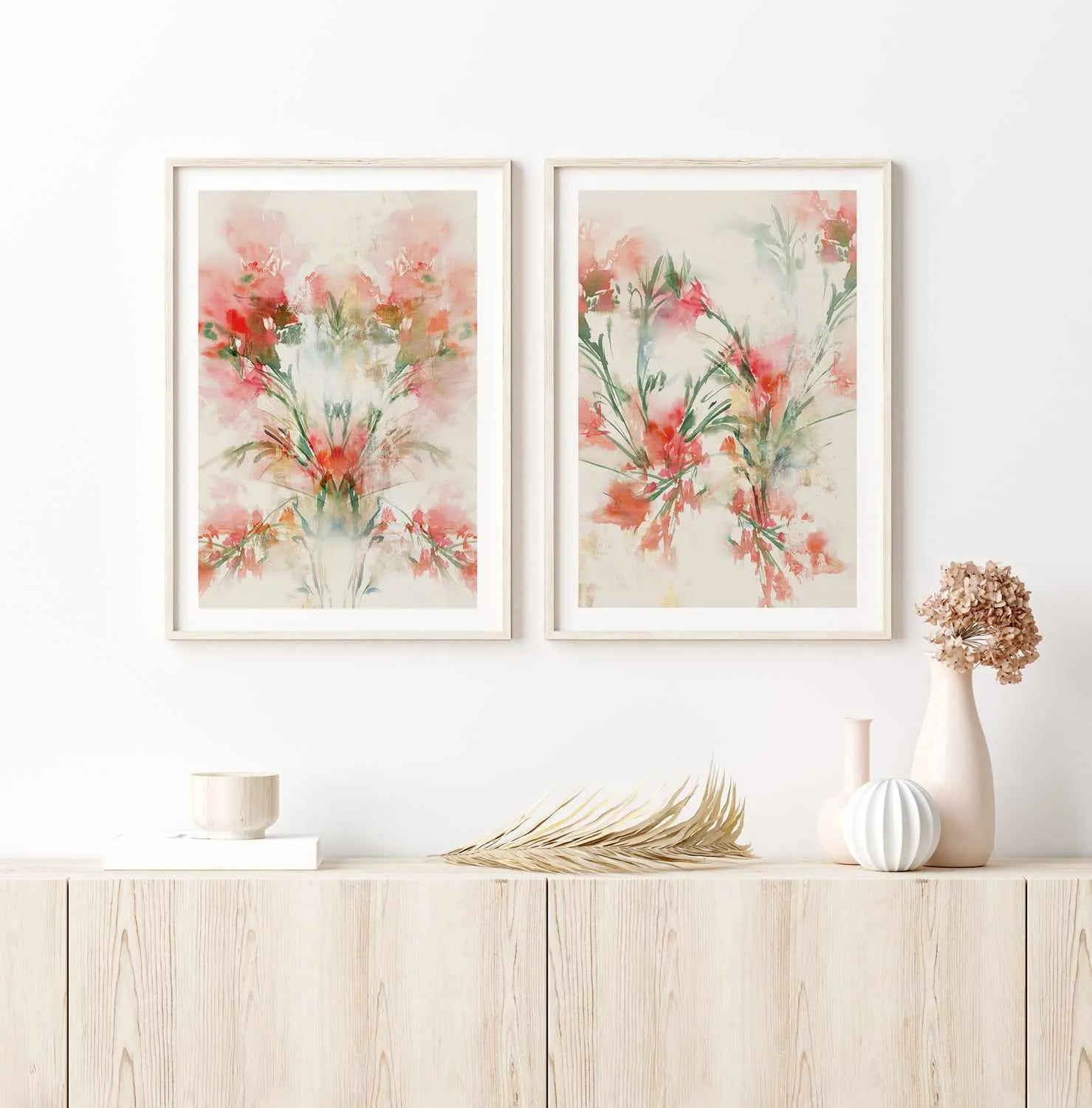 Red Flowers I Art Print from Olive et Oriel where you can shop wallpaper and artworks online