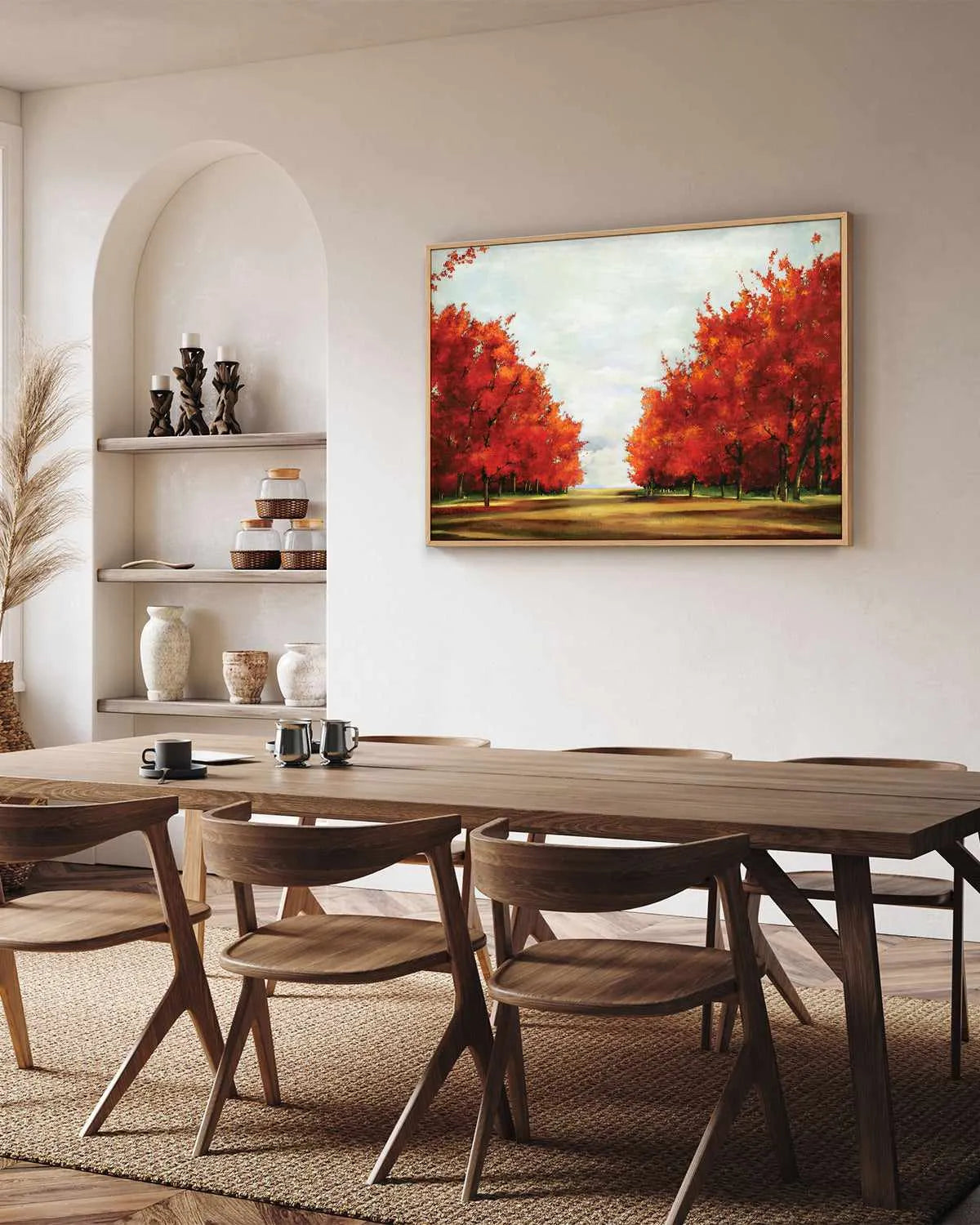 Red Trees | Framed Canvas Art Print from Olive et Oriel where you can shop wallpaper and artworks online