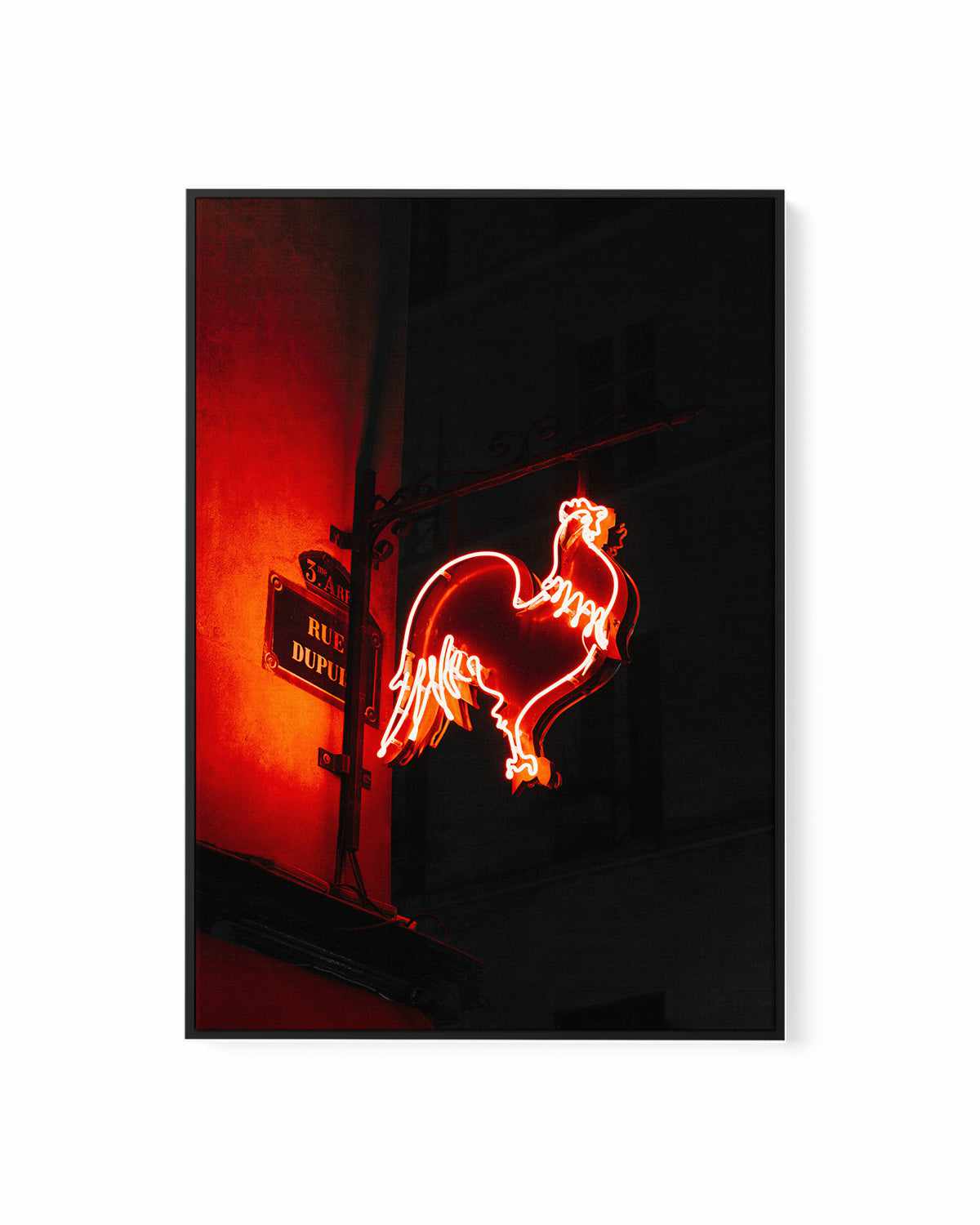 Red Light Chicken by Jovani Demetrie | Framed Canvas Art Print