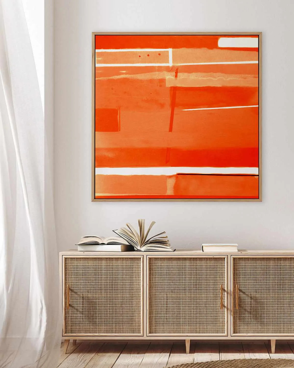 Red Monochromatic by Gill Miller | Framed Canvas Art Print from Olive et Oriel where you can shop wallpaper and artworks online