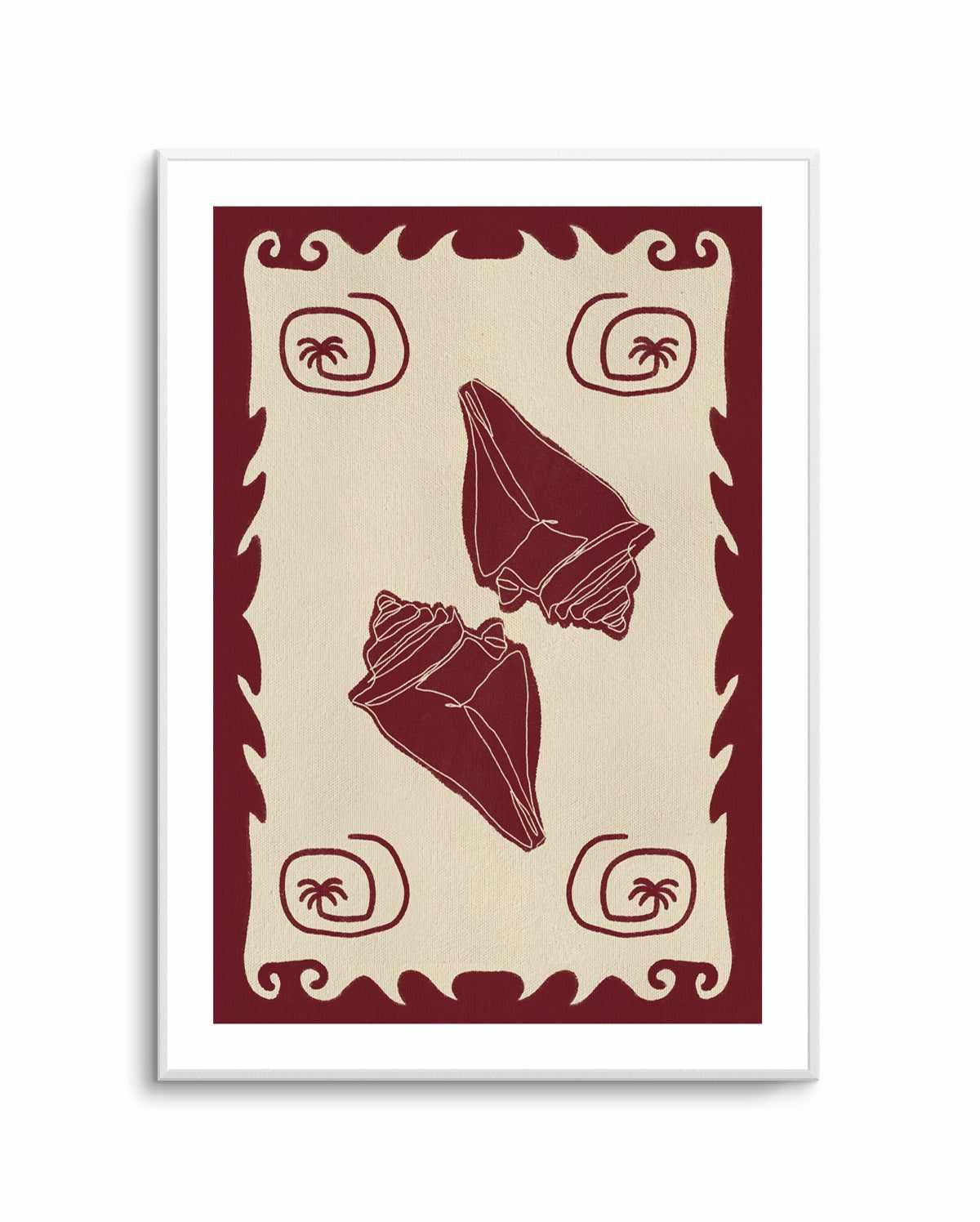 Red Seashell Stories by Shatha Al Dafai | Art Print