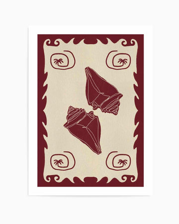 Red Seashell Stories by Shatha Al Dafai | Art Print from Olive et Oriel where you can shop wallpaper and artworks online