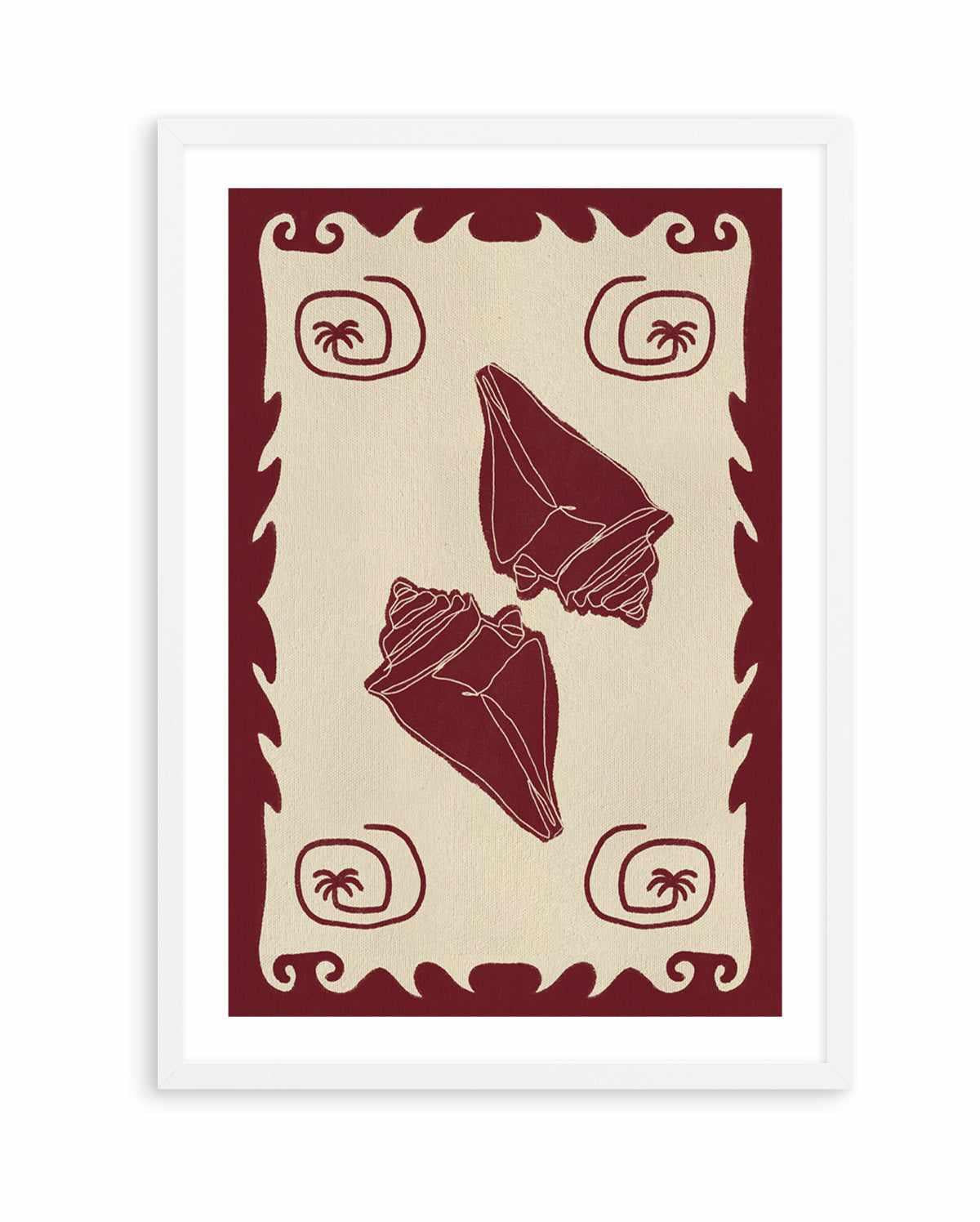 Red Seashell Stories by Shatha Al Dafai | Art Print