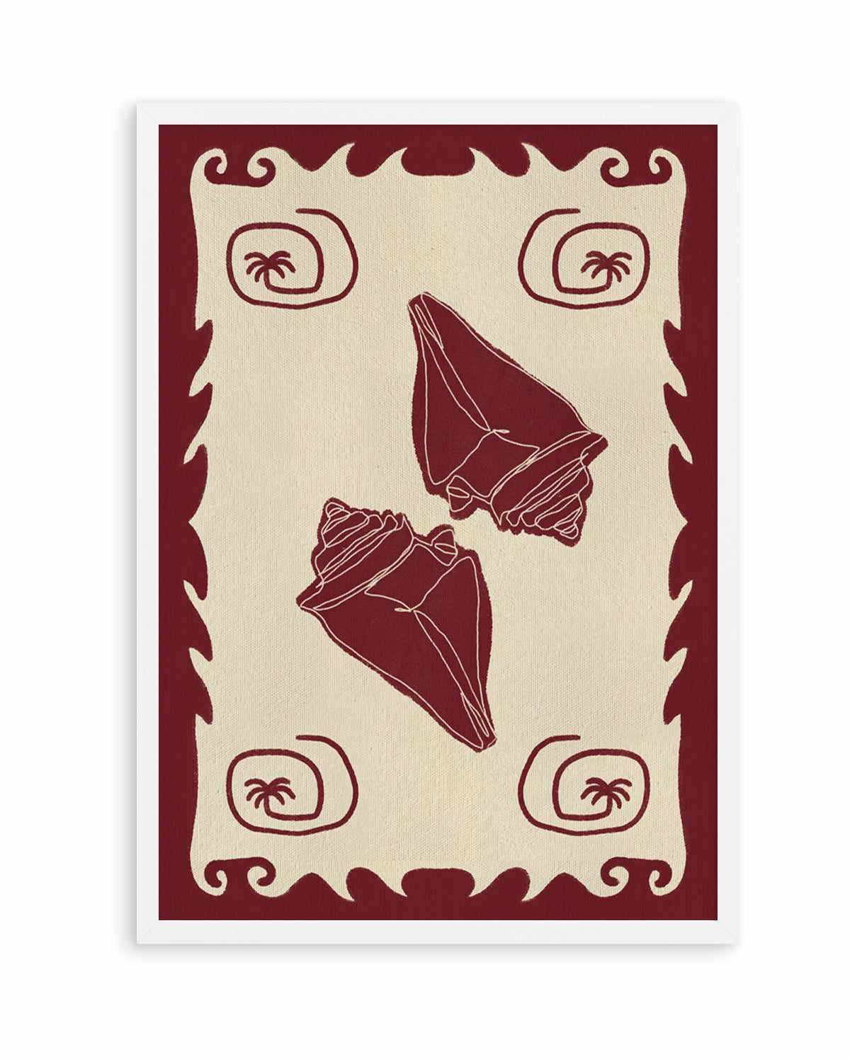 Red Seashell Stories by Shatha Al Dafai | Art Print