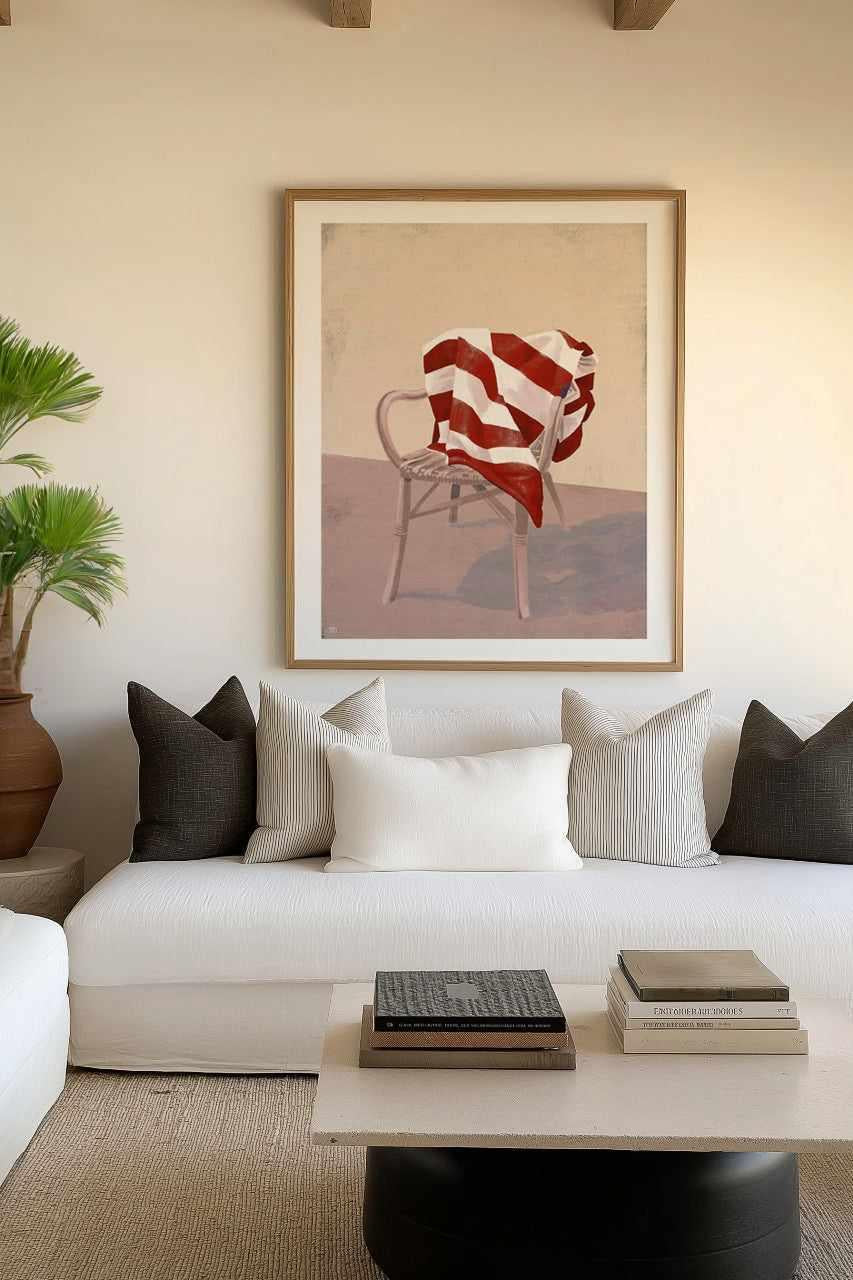 Red Striped Drape by Marco Marella | Art Print from Olive et Oriel where you can shop wallpaper and artworks online