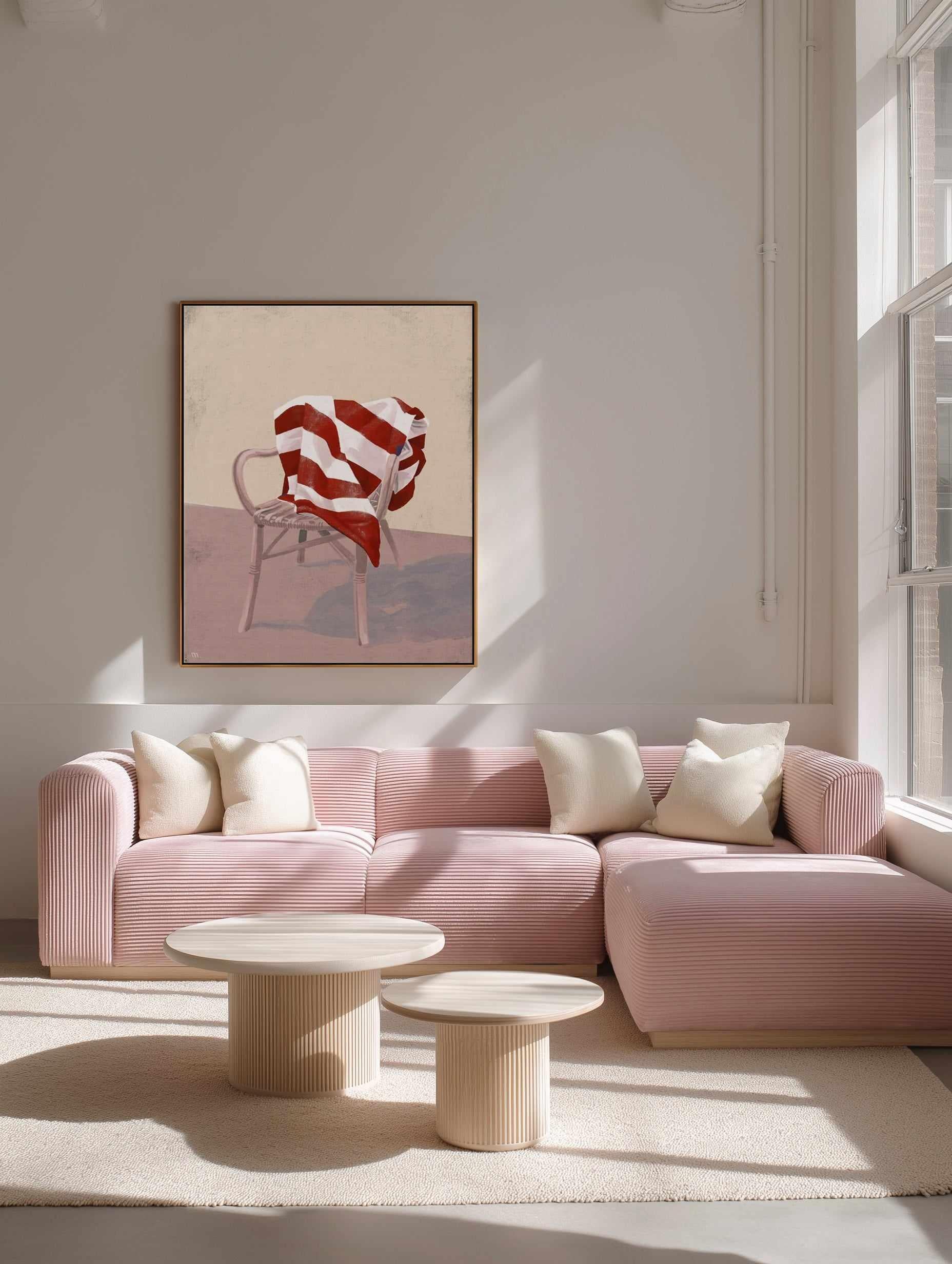 Red Striped Drape by Marco Marella | Framed Canvas Art Print from Olive et Oriel where you can shop wallpaper and artworks online