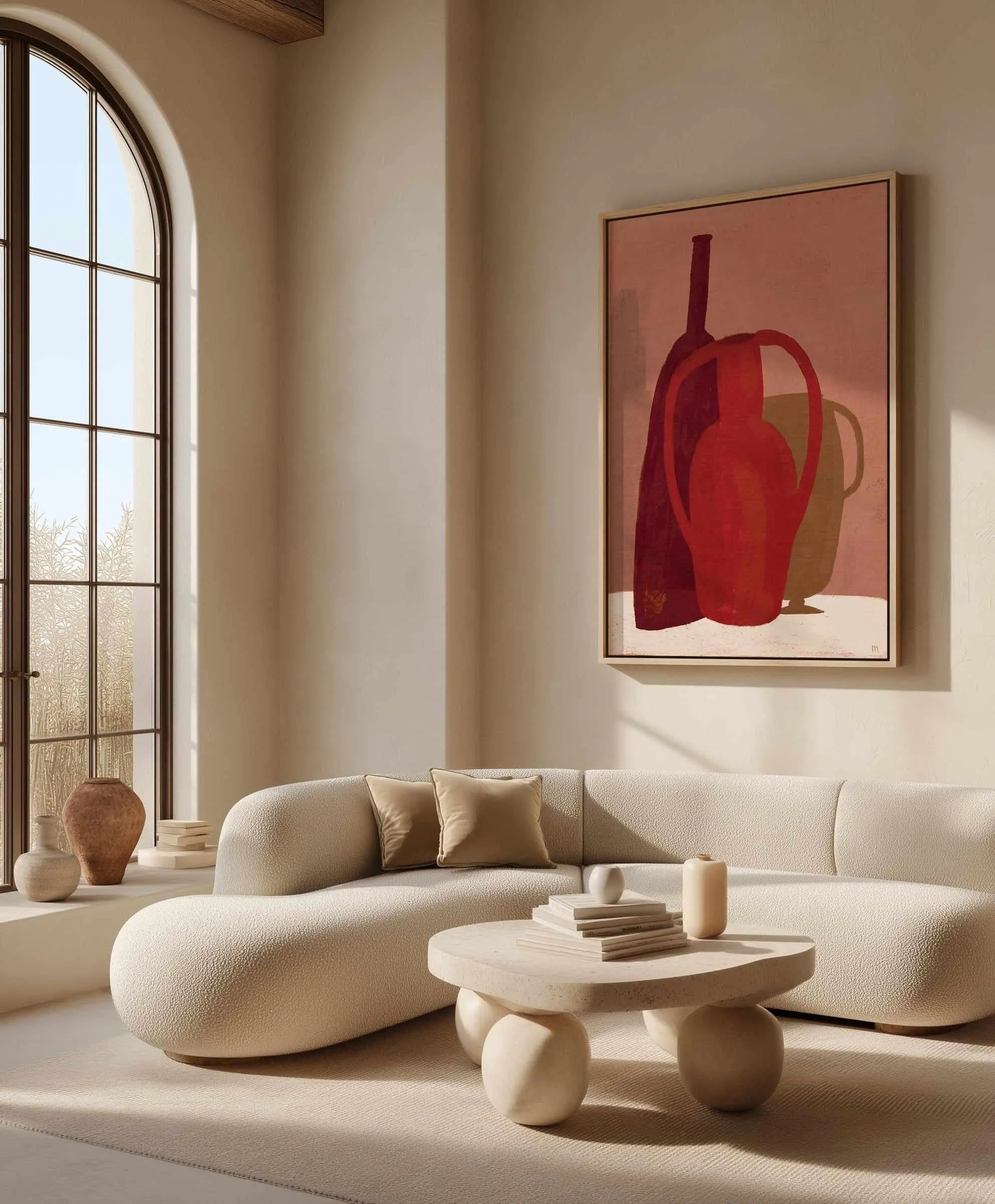 Red Terracotta Vases by Marco Marella | Framed Canvas Art Print from Olive et Oriel where you can shop wallpaper and artworks online