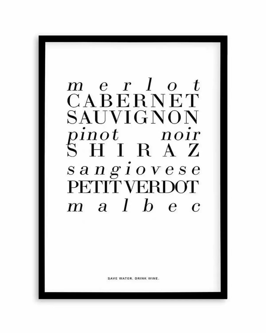 Red Wine Art Print art print, framed