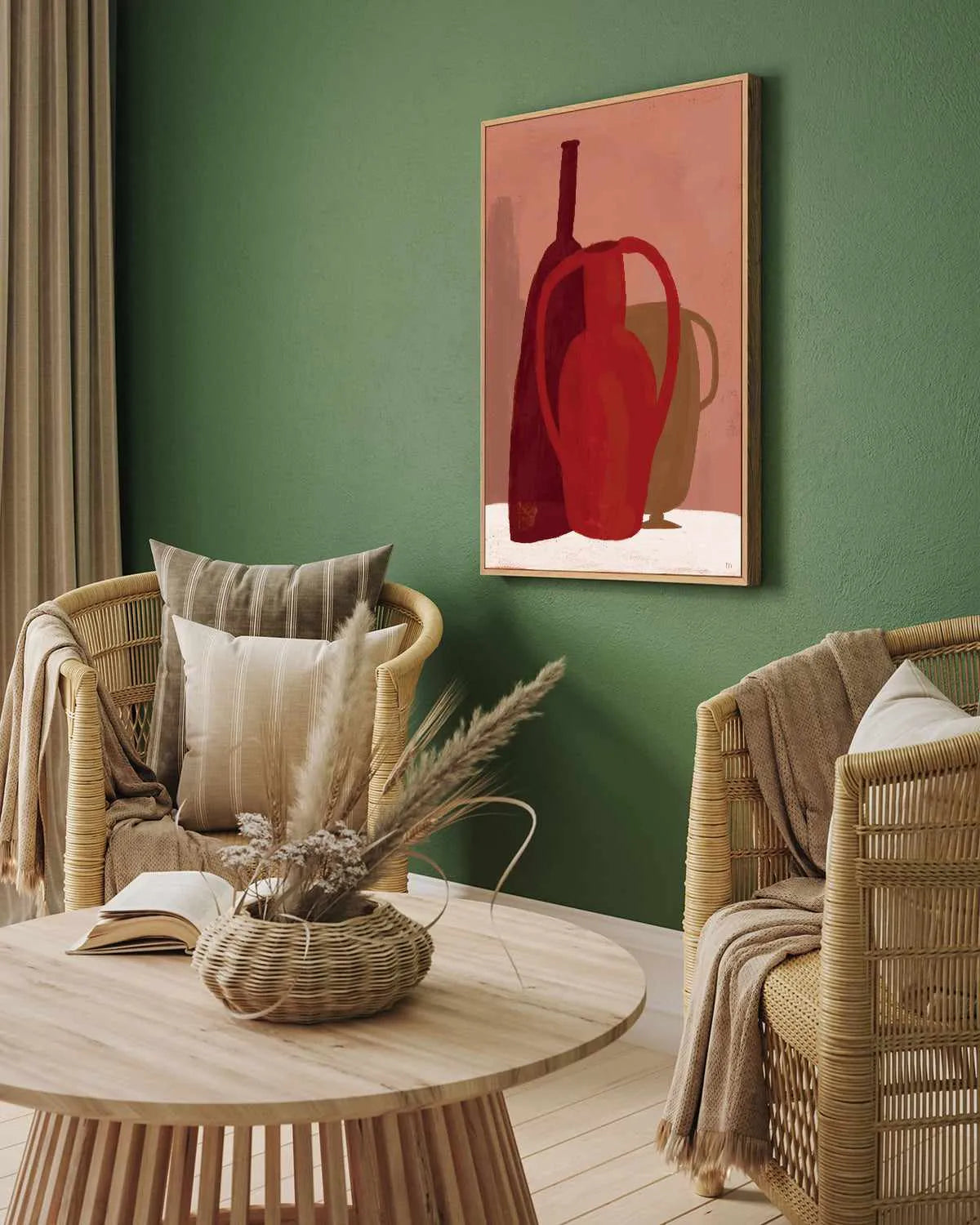 Red Terracotta Vases by Marco Marella | Framed Canvas Art Print from Olive et Oriel where you can shop wallpaper and artworks online