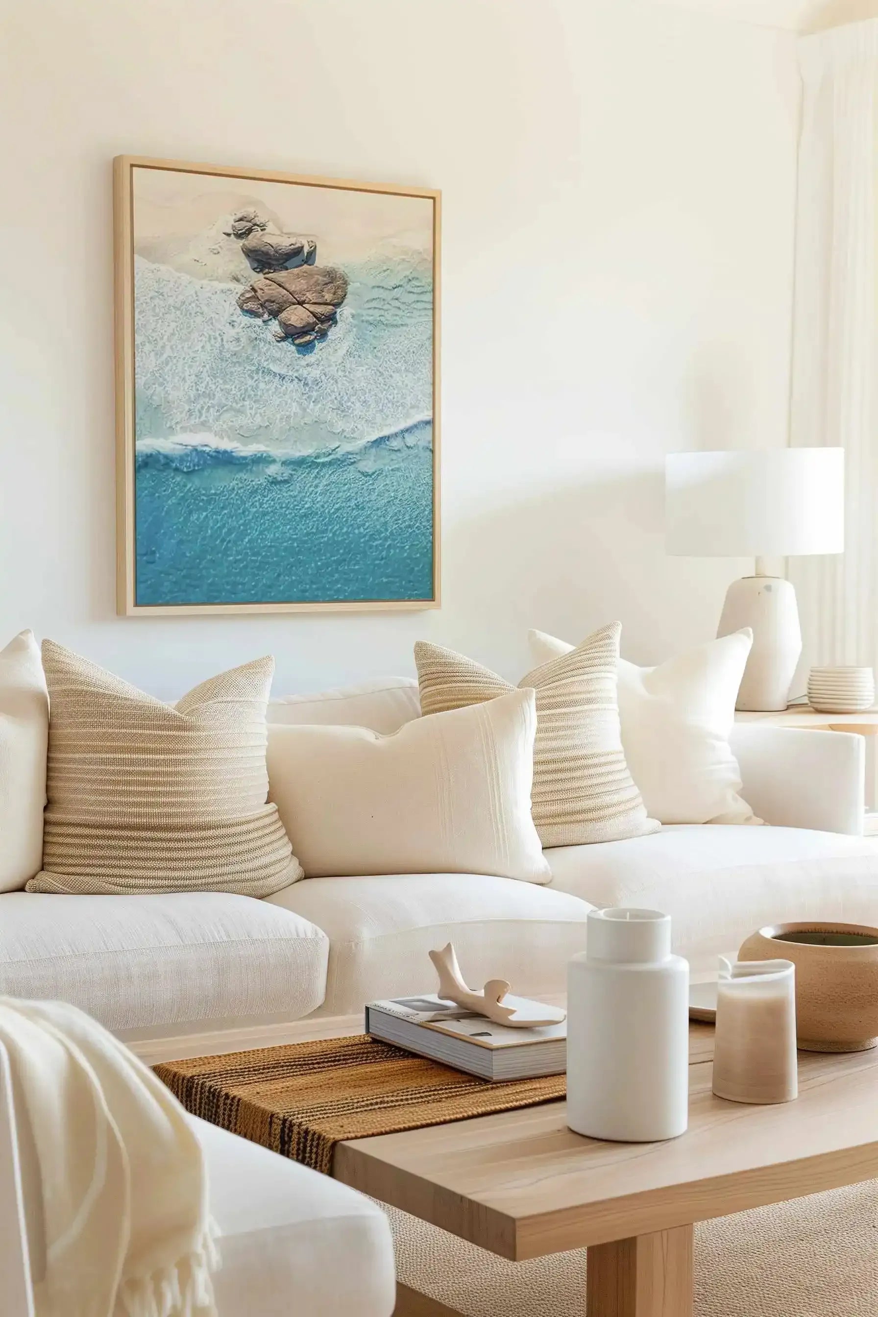 Redgate Rocks Margaret River | Aerial Photo Wall Framed Canvas Art Print from Olive et Oriel where you can shop wallpaper and artworks online