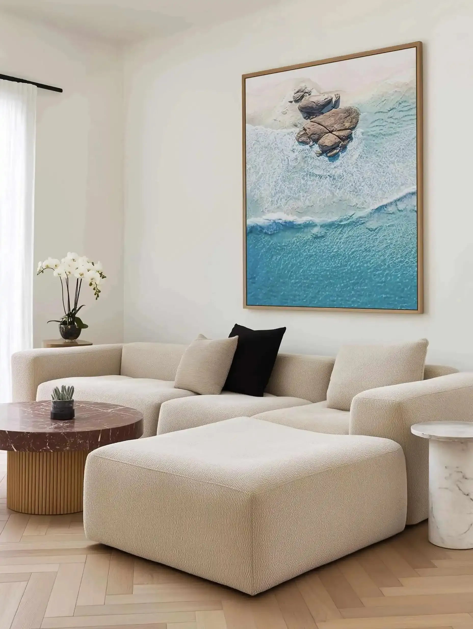 Redgate Rocks Margaret River | Aerial Photo Wall Framed Canvas Art Print from Olive et Oriel where you can shop wallpaper and artworks online