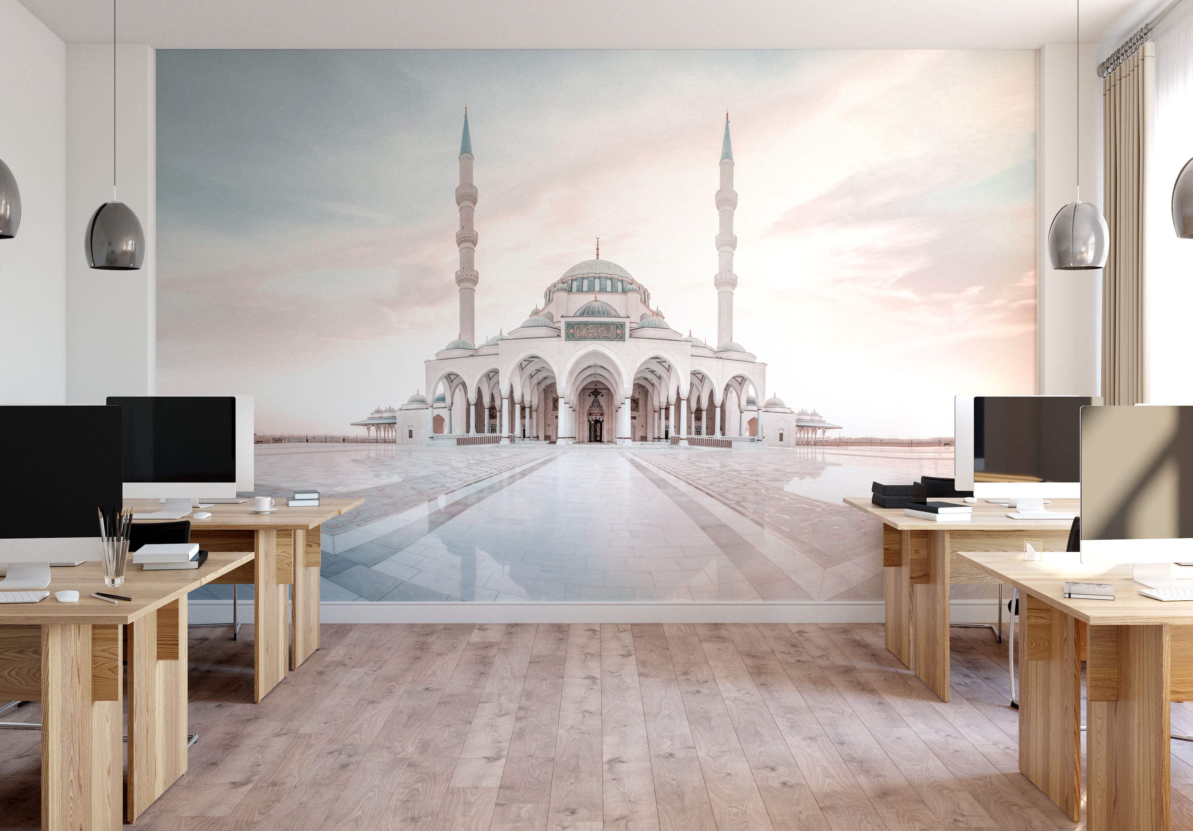 Reflections, Sharjah Mosque | Dubai Photo Mural Wallpaper