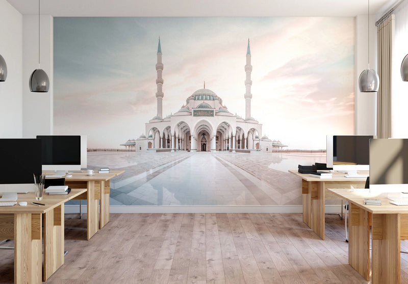 Reflections, Sharjah Mosque | Dubai Photo Mural Wallpaper from Olive et Oriel where you can shop wallpaper and artworks online