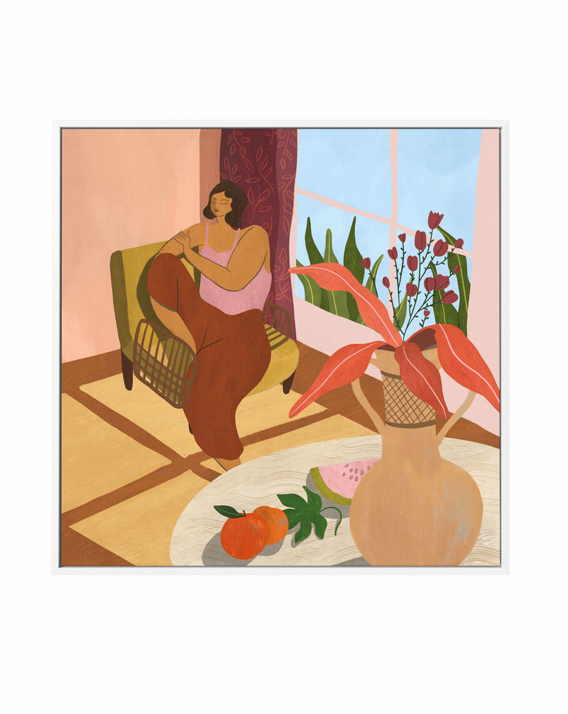 Relaxing at Home by Arty Guava | Framed Canvas Art Print