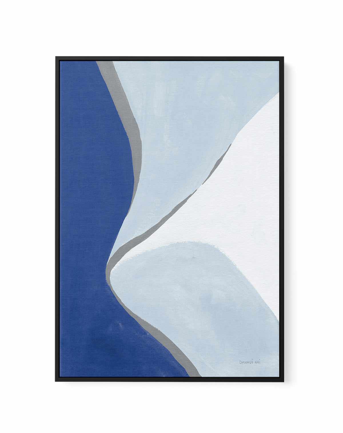 Retro Abstract III Blue | Framed Canvas Art Print