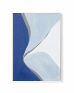 Retro Abstract III Blue | Framed Canvas Art Print