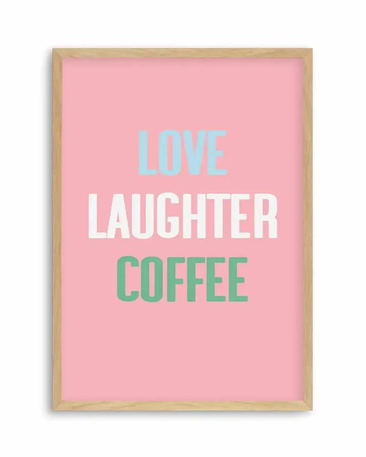 Retro Love Laughter Coffee Art Print from Olive et Oriel where you can shop wallpaper and artworks online
