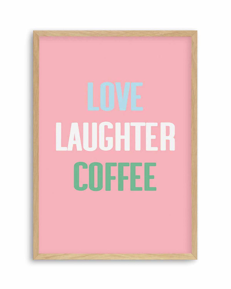 Retro Love Laughter Coffee Art Print