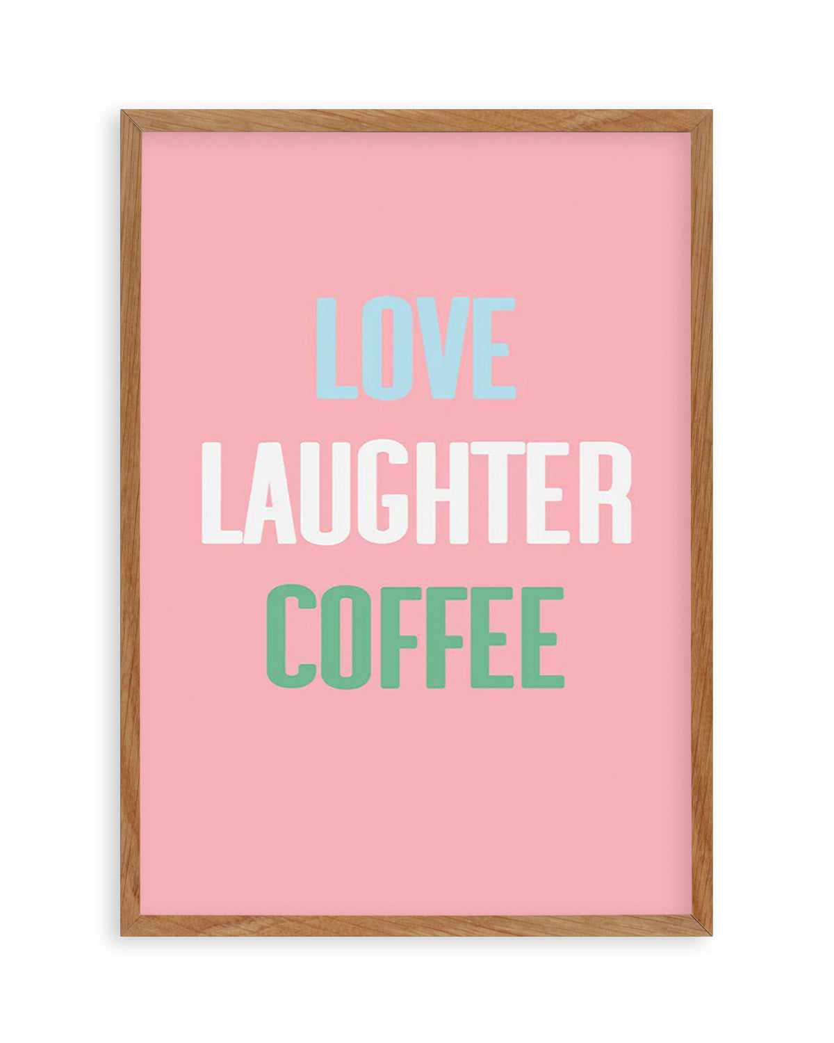 Retro Love Laughter Coffee Art Print