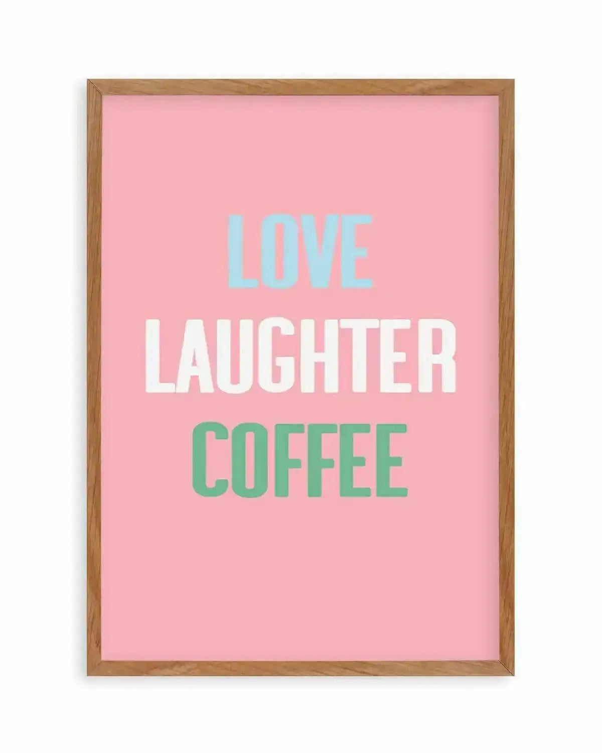Retro Love Laughter Coffee Art Print from Olive et Oriel where you can shop wallpaper and artworks online