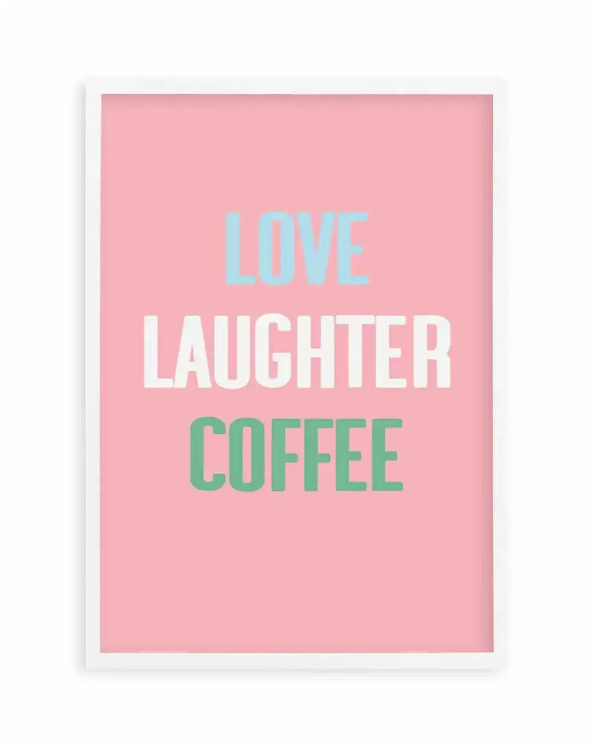 Retro Love Laughter Coffee Art Print from Olive et Oriel where you can shop wallpaper and artworks online