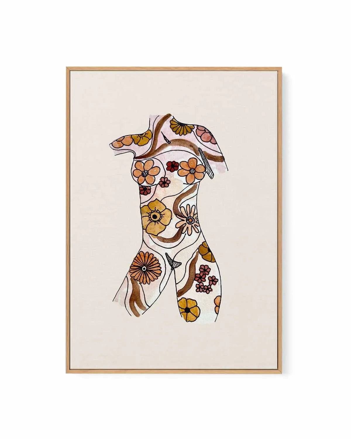 Retro Woman by Maku Fenaroli | Framed Canvas Art Print from Olive et Oriel where you can shop wallpaper and artworks online