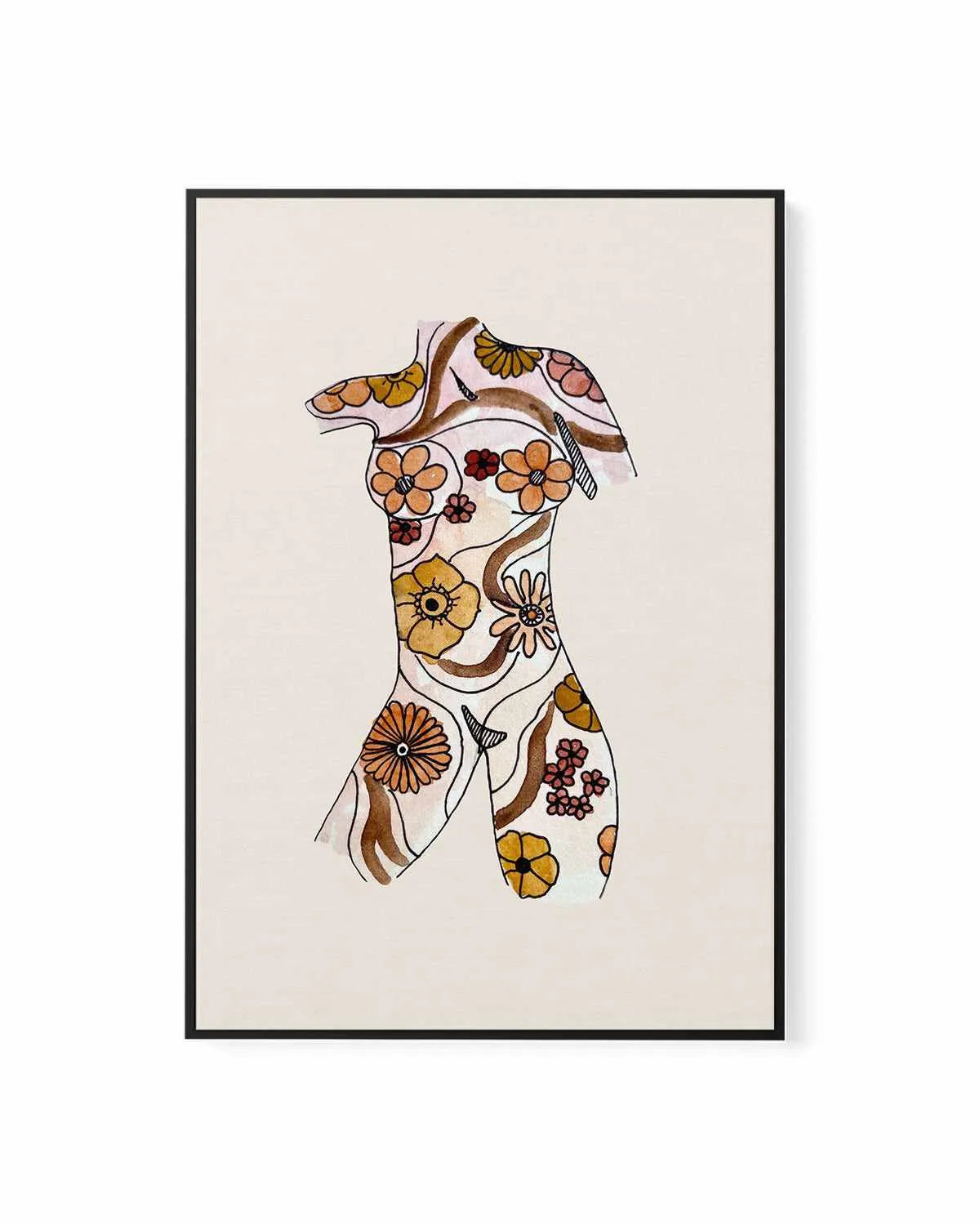 Retro Woman by Maku Fenaroli | Framed Canvas Art Print from Olive et Oriel where you can shop wallpaper and artworks online