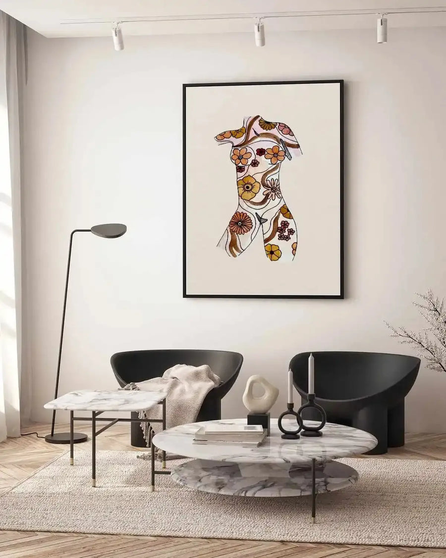 Retro Woman by Maku Fenaroli | Framed Canvas Art Print from Olive et Oriel where you can shop wallpaper and artworks online