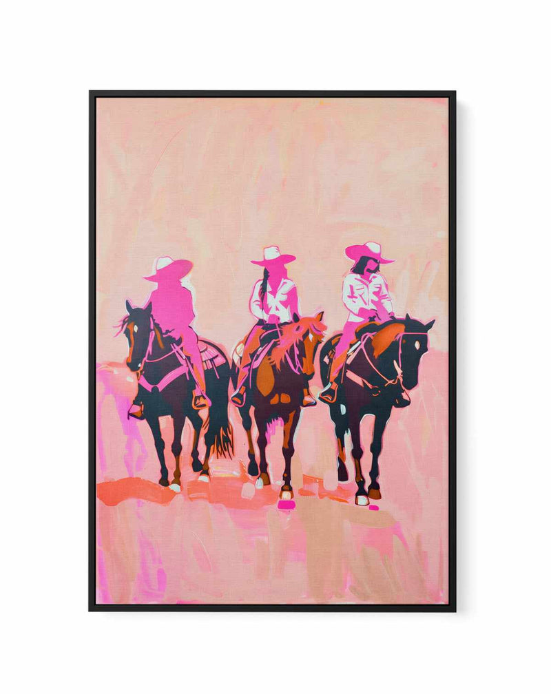 Ride on Cowgirls | Framed Canvas Art Print