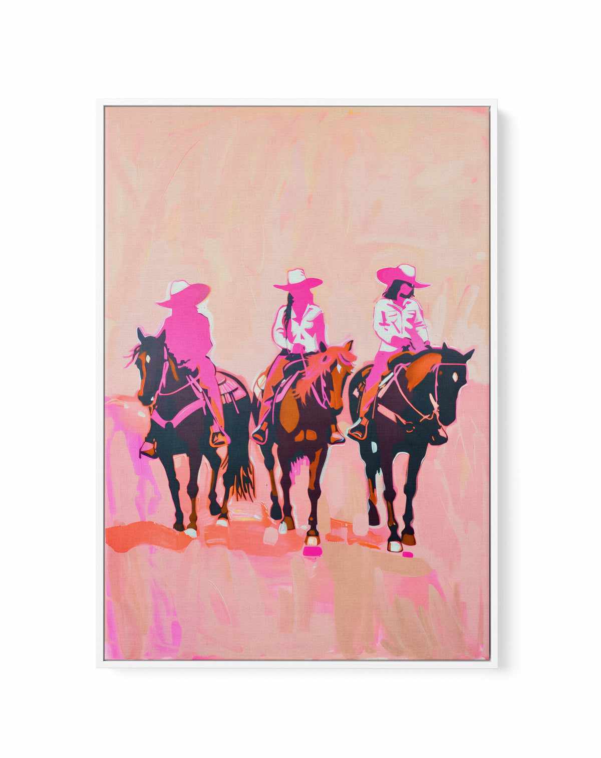 Ride on Cowgirls | Framed Canvas Art Print