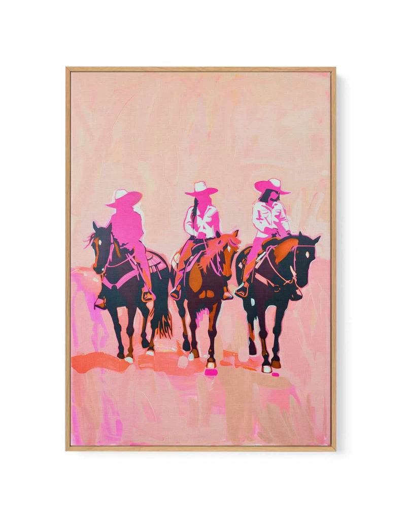 Ride on Cowgirls | Framed Canvas Art Print