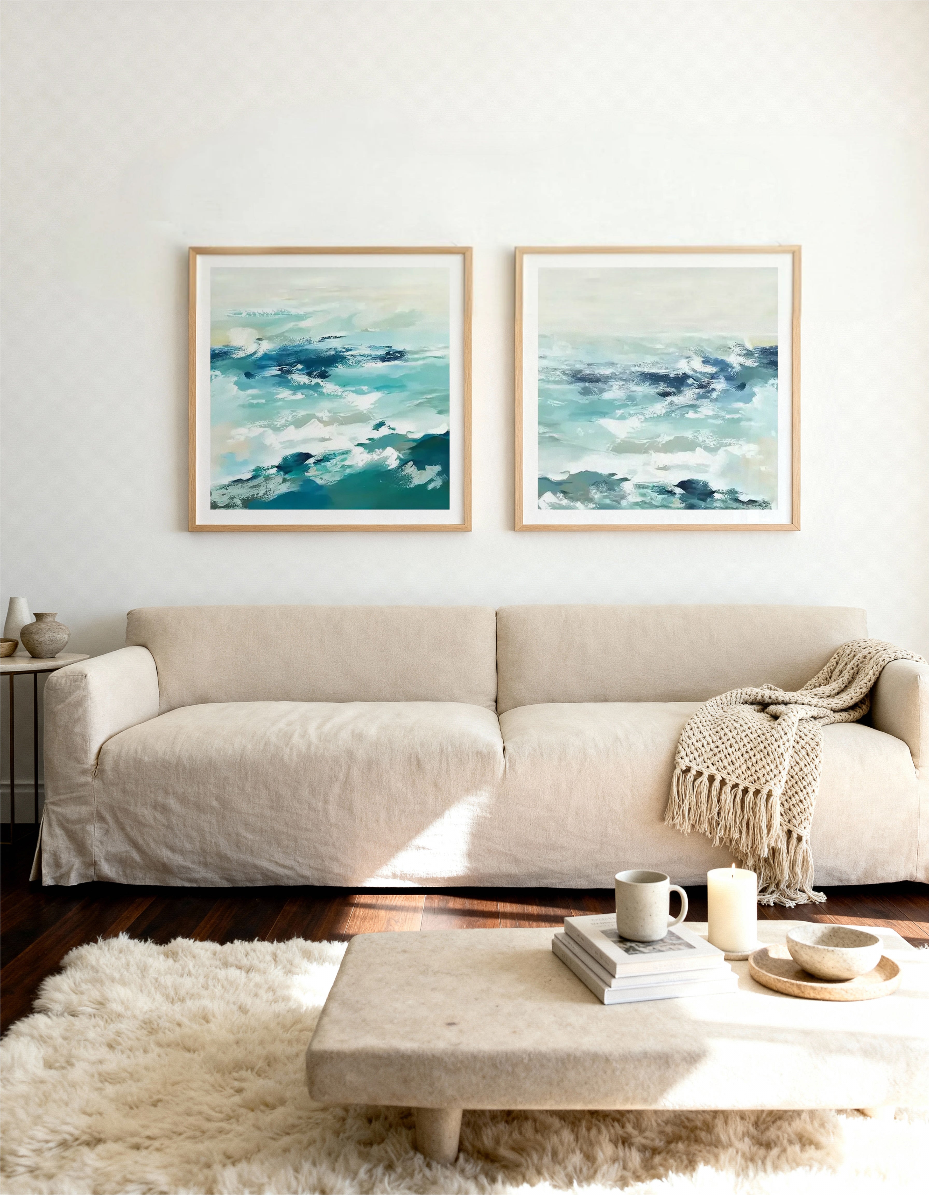 Ripple in the Sea I & II Art Print Set of 2 | Matching Wall Art
