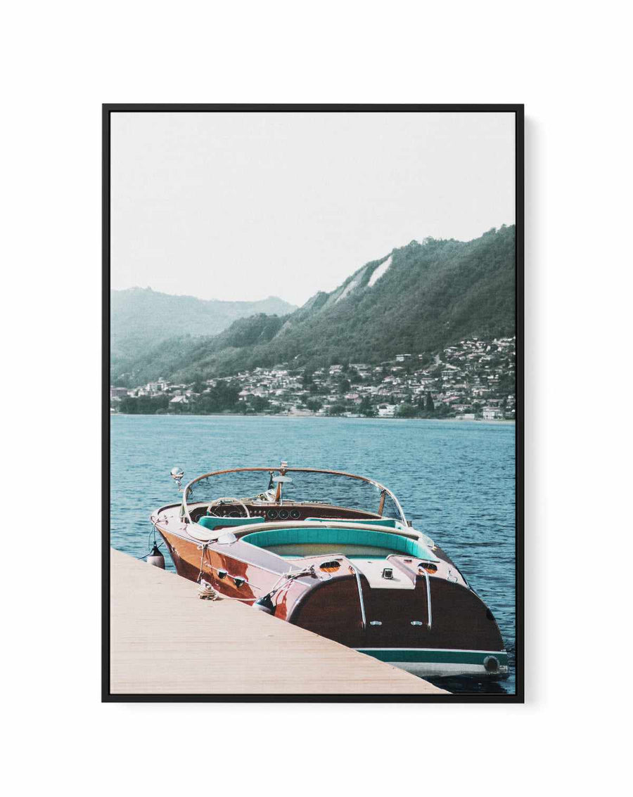 Riva Boat, Lake Como | Framed Canvas Art Print from Olive et Oriel where you can shop wallpaper and artworks online