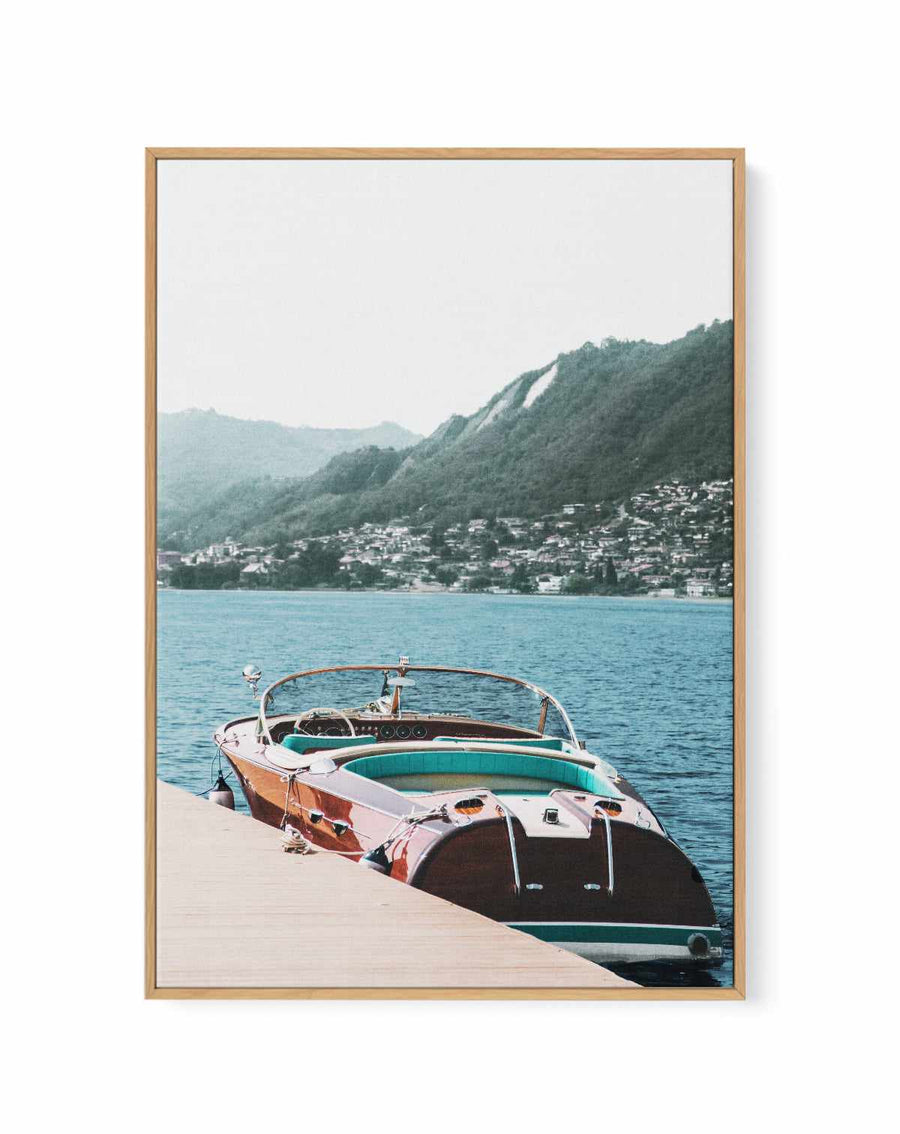 Riva Boat, Lake Como | Framed Canvas Art Print from Olive et Oriel where you can shop wallpaper and artworks online
