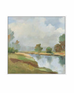 River and Clouds II | Framed Canvas Art Print