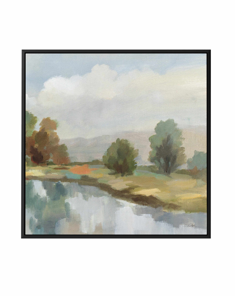 River and Clouds III | Framed Canvas Art Print