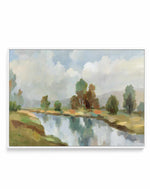 River and Clouds | Framed Canvas Art Print