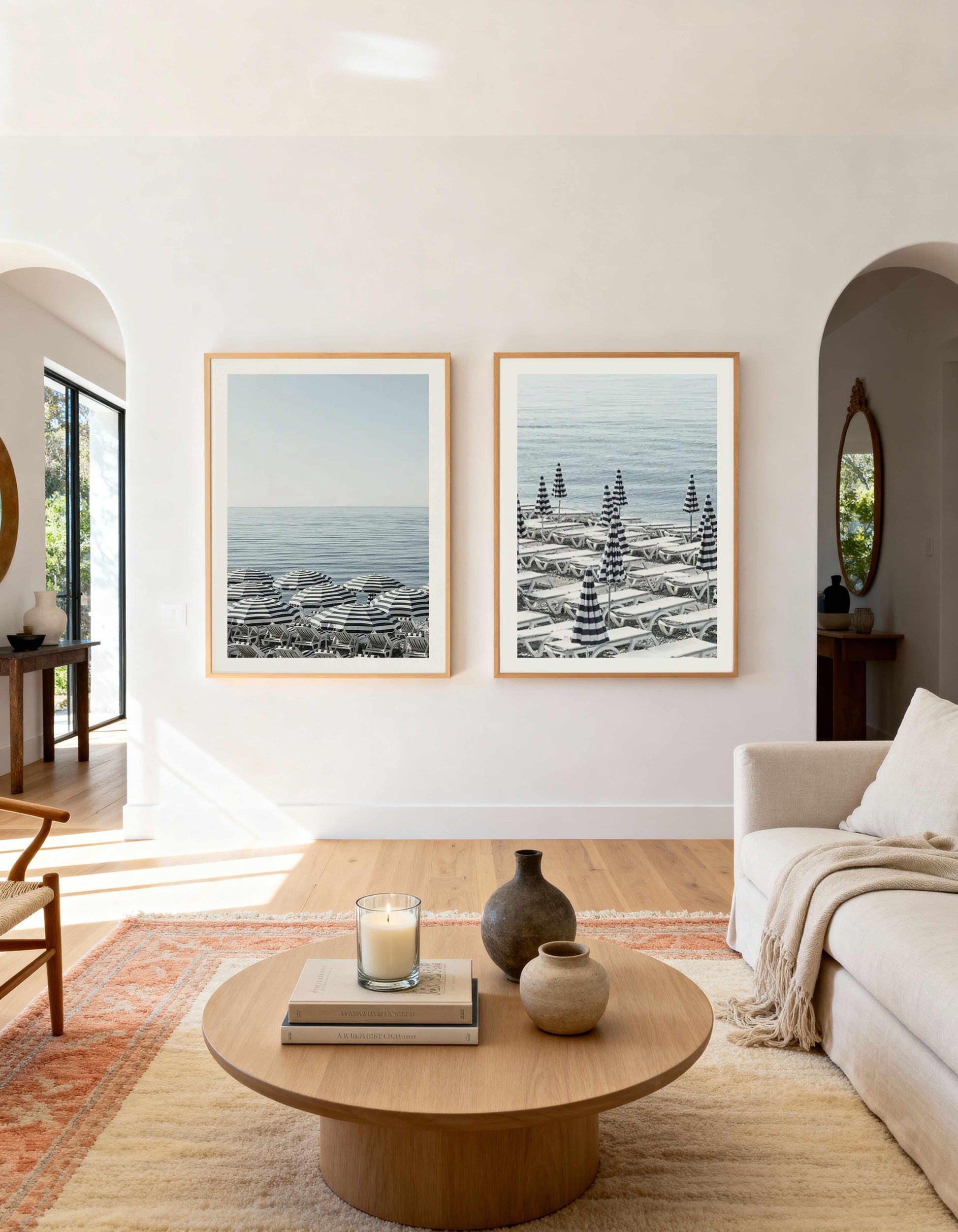 Riviera Parasols I & II Art Print Set of 2 | Matching Wall Art from Olive et Oriel where you can shop wallpaper and artworks online