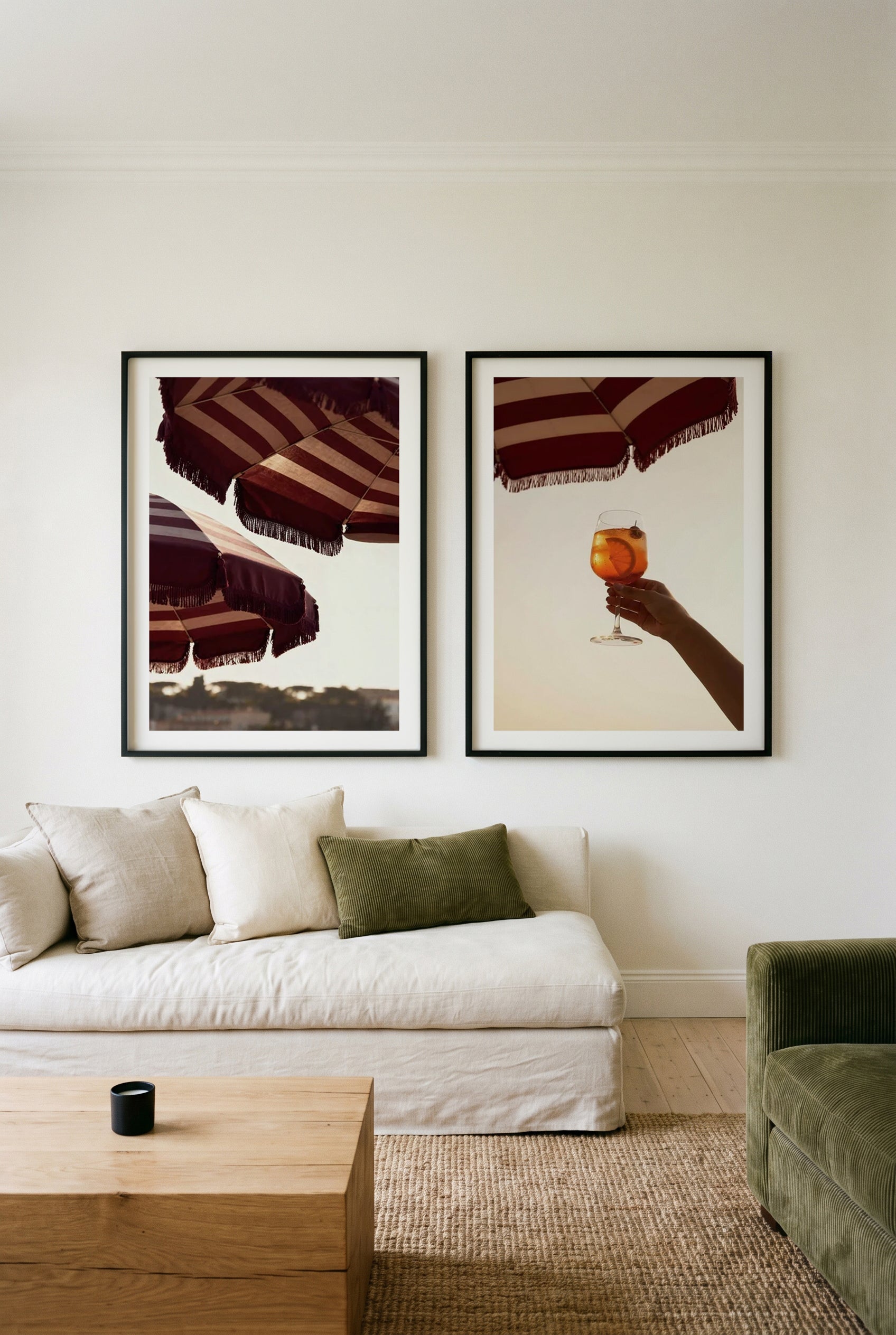 Riviera Sunsets I & II Art Print Set of 2 | Matching Wall Art