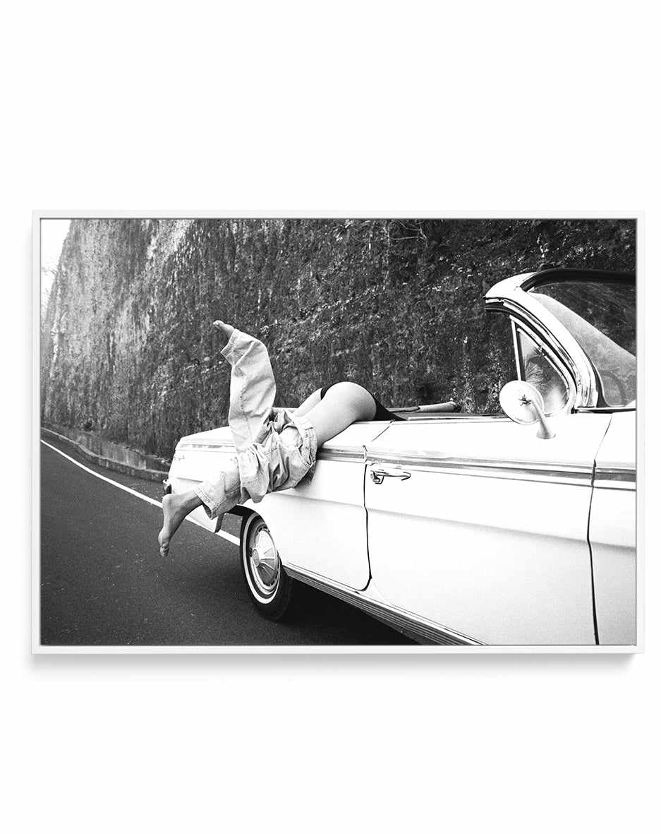 Road Trip B&W by Amy Hallam | Framed Canvas Art Print