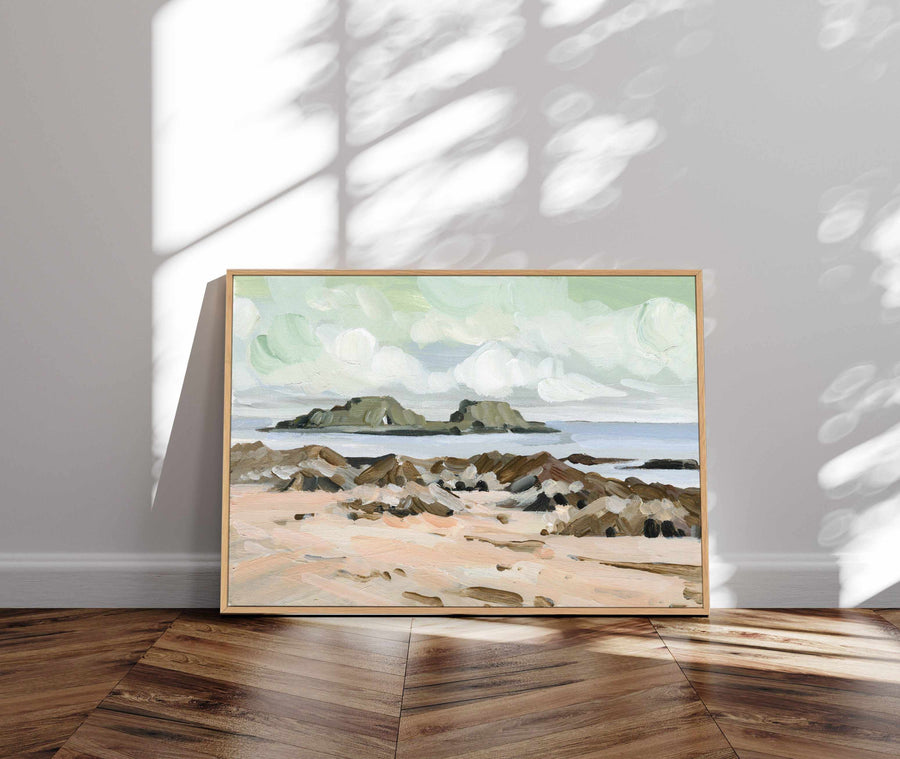 Rock Beach By Shina Choi | Framed Canvas Art Print from Olive et Oriel where you can shop wallpaper and artworks online