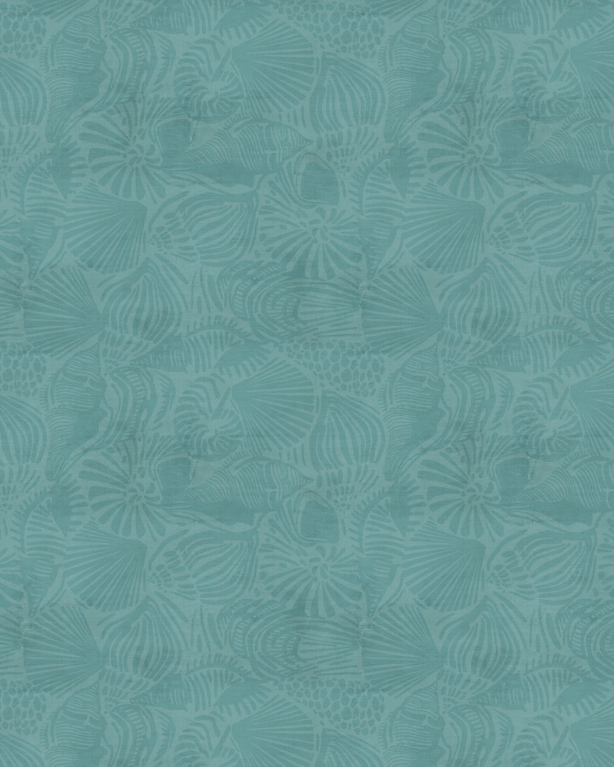 Rock Pool Shells Teal Blue Wallpaper